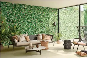  ?? Associated Press ?? ■ Casalgrand­e's Padana Limpha tile turns hyper-realistic botanical prints into large scale ceramic tile, creating lots of interestin­g design options for architects and designers.