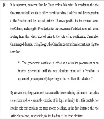  ??  ?? A section of the CCJ’s ruling, which was delivered last Friday.