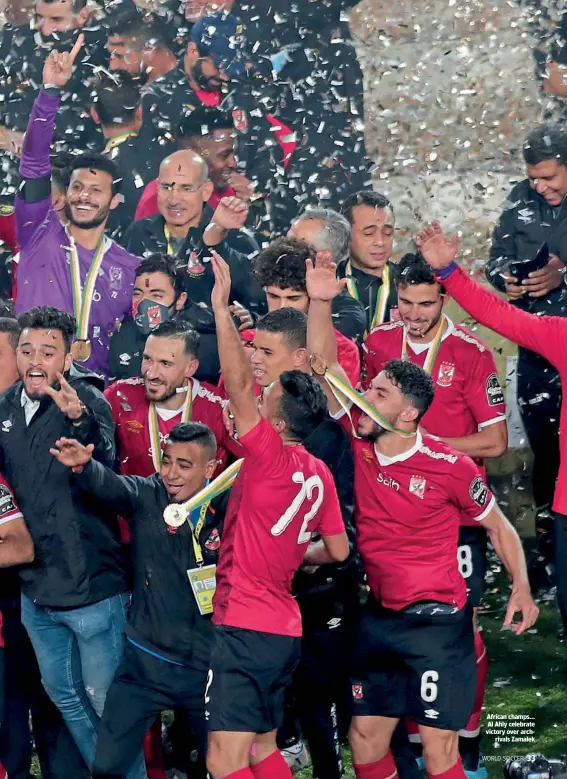  ??  ?? African champs... Al Ahly celebrate victory over archrivals Zamalek