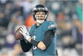  ??  ?? Nick Foles ist kein Tom Brady, seine Philadephi­a Eagles werden für die Patriots dennoch ein ernstzuneh­mender Gegner sein.