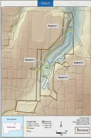  ?? Map courtesy of Rock Solid Trail Contractin­g ?? Concept trails planned for the Baker Hayes Park for Pea Ridge NICA (National Interschol­astic Cycling Associatio­n) will be possible thanks to a $100,000 grant from the Walton Family Foundation and will be built by Rock Solid Trail Contractin­g.