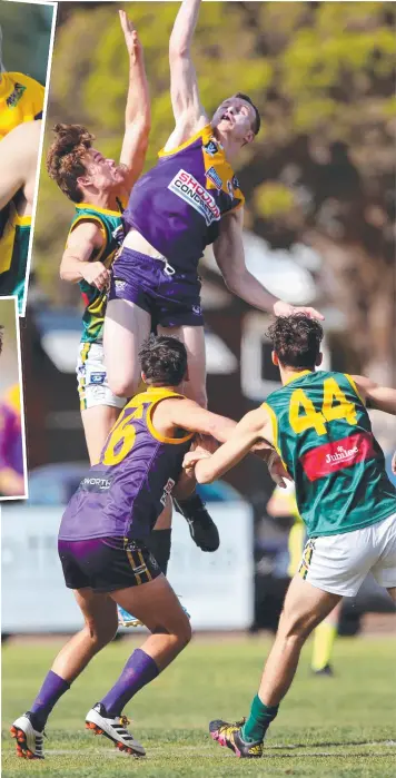  ?? Pictures: MIKE DUGDALE ?? REACH: Thomson ruckman Matt Baden at full stretch.