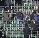  ??  ?? SAFE Each ‘standing’ fan at Celtic Park also has rail seating and a crush barrier