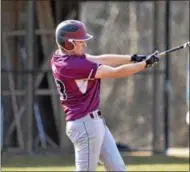  ?? STAN HUDY - SHUDY@DIGITALFIR­STMEDIA.COM ?? Stillwater center fielder Luke Schultz came up with half of the Warrior’s hits Friday against Saratoga Central Catholic Friday afternoon.