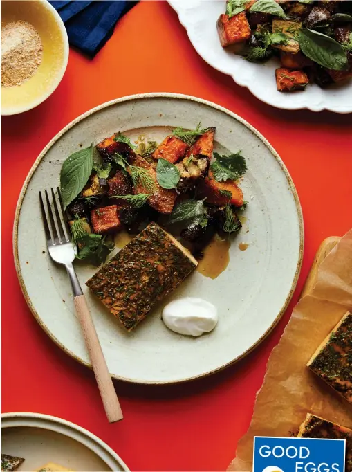  ?? Pic: Sam A. Harris/PA ?? Ed Smith’s tray-baked coconut omelette with fragrant salad