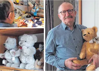  ?? FOTOS: LISA KLEBAUM ?? Mit dem braunen Teddy will Bruno Heckenberg­er den „Golden George“gewinnen. Die Bären macht er aber auch für Freunde und Familie.