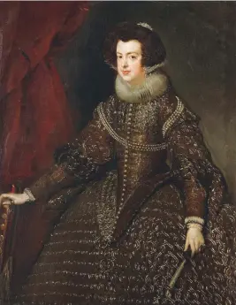  ??  ?? isabel, reina de españa óleo sobre lienzo (1631 1632). 132 cm x 101,5 cm. museo de historia del arte de viena.