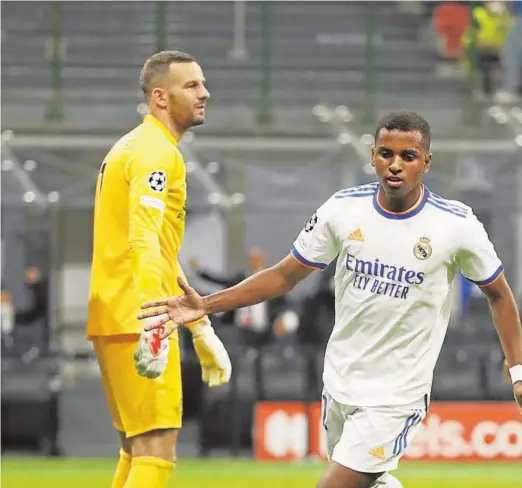  ?? // REUTERS ?? Rodrygo celebra el gol de la victoria del Madrid ante el Inter