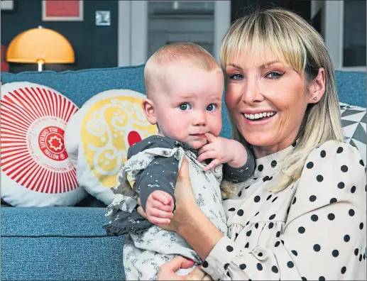  ?? Picture Andrew Cawley ?? STV’S Laura Boyd at home in Glasgow with her co-star, daughter Penelope