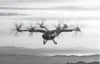  ?? AVIATION
PROVIDED BY JOBY ?? A photo of Joby Aviation’s all-electric vertical takeoff and landing aircraft in flight over California.