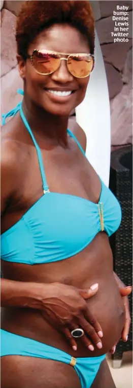  ??  ?? Baby bump: Denise Lewis in her Twitter photo