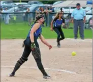  ?? JOHN BREWER - ONEIDA DAILY DISPATCH ?? Camden pitcher Laura VanHoven fires a pitch toward home during a 6-5loss to Oneida in the Section III Class B semifinals on Saturday, May 26.