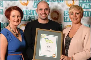  ??  ?? Diane Goff, Richard Murphy and Trish Goff, Goff’s Centra, Bridgetown, with their Q Mark for Hygiene and Food Safety at the Centra Quality Awards 2017.