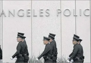  ?? Brian van der Brug Los Angeles Times ?? A NEW California law will require police off icers, by January 2021, to report excessive force by their peers. Within the L. A. Police Department, just two documented reports were f iled by off icers in recent years.