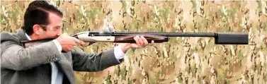  ??  ?? Gun fan: Donald Trump Jr appearing in an advert for manufactue­rs SilencerCo