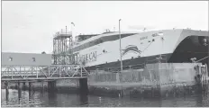  ??  ?? The Cat ferry docked in Yarmouth.