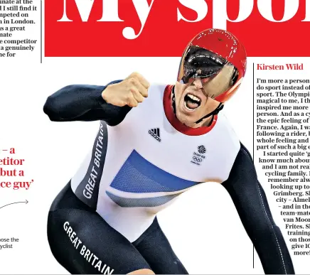  ??  ?? Sir Chris Hoy Joanna Rowsell Shand chose the hugely successful track cyclist