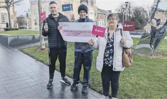  ?? ?? Members of the Sunderland LGBT+ Network celebrate their funding.