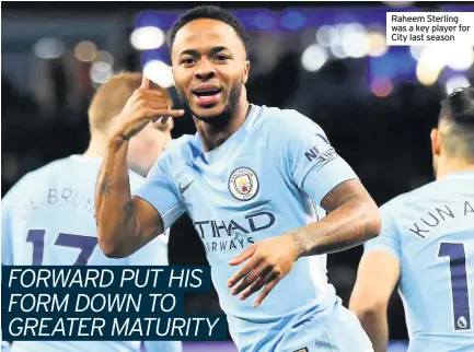  ??  ?? Raheem Sterling was a key player for City last season