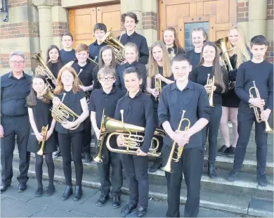  ??  ?? Music makers King’s Park Brass youth band are looking for new members