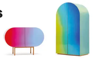  ??  ?? ABOVE: The lenticular surfaces of Studio Orijeen’s Color Flow cabinets change colour as you walk past them.