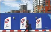  ?? REUTERS ?? A hoarding at a constructi­on site in the Nine Elms area of London, United Kingdom.