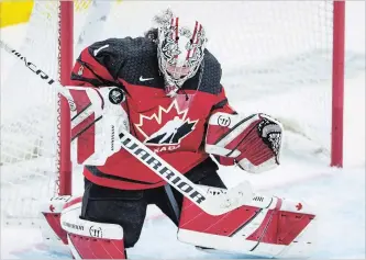  ?? LIAM RICHARDS
THE CANADIAN PRESS ?? After playing in men’s pro leagues, Shannon Szabados has joined the NWHL’s Buffalo Beauts.