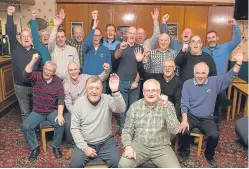  ??  ?? Strathtay AFC reunited. Seated front row is team manager Andy Taylor and club founder Les Sinclair, who organised the special event.