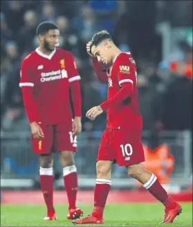  ?? FOTO: GETTY IMAGES ?? Philippe Coutinho, ayer en el Liverpool-Leicester