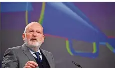  ?? FOTO: JOHN THYS/AFP ?? Frans Timmermans, der Vize-Präsident der EU-Kommission, will Whistleblo­wer, die Missstände aufdecken, künftig besser schützen.