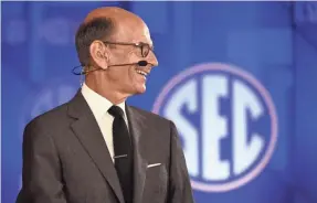  ?? SHANNA LOCKWOOD/USA TODAY SPORTS ?? Paul Finebaum has been a staple on the SEC Network since it launched in 2014.