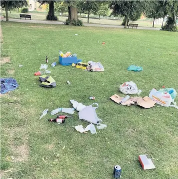 ??  ?? The litter found in Montpellie­r Gardens