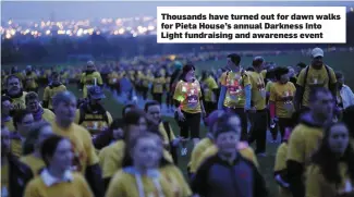  ??  ?? Thousands have turned out for dawn walks for Pieta House’s annual Darkness Into Light fundraisin­g and awareness event