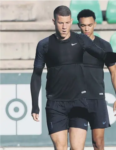  ??  ?? England’s Eric Dier (centre) and Ross Barkley (left) during training in Seville.