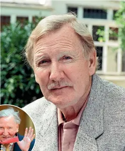  ?? GETTY IMAGES; AP ?? Leslie Phillips in 1989, above, and with his CBE insignia in 2008. As a young actor, he had John Gielgud, Laurence Olivier and Rex Harrison as surrogate uncles. ‘‘They were my family. Very kind.’’