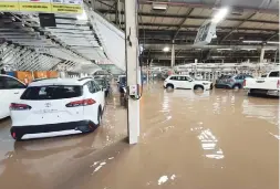  ?? Picture: Supplied ?? WATERLOGGE­D. The recent KwaZulu-Natal floods affected Toyota’s immediate ability to deliver vehicles.