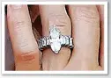  ??  ?? This design prompted a plethora of high-street copies, and was a remodel of their first engagement ring using the original centre. It is worth £130,000.