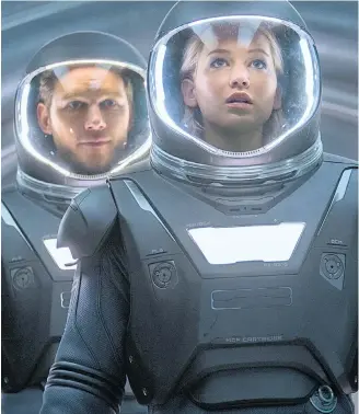  ?? ?? Chris Pratt und Jennifer Lawrence in
Morten Tyldums Science-Fiction-Film „Passengers“, 20.15 Uhr, ORF 1.