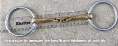  ??  ?? Use a ruler to measure the length and thickness of your bit