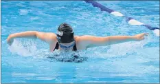  ?? CAROLE MORRIS-UNDERHILL ?? Elizabeth Tremblay, of the Windsor Bluefins, took part in the 50-metre butterfly.