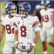  ?? Gail Burton / Associated Press ?? Giants quarterbac­k Daniel Jones has only rushed once for 3 yards in his past two starts.