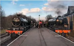  ?? EMMA SEDDON ?? The weekend after the gala the snow had gone, but visiting ‘Jubilee’ No. 45690 Leander was still at the ELR, joined by ‘A3’ No. 60103 Flying Scotsman at Rawtenstal­l on March 11 for a ‘Scotsman on Show’ event.