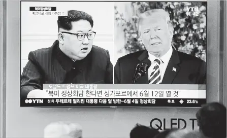  ?? LEE JIN-MAN THE ASSOCIATED PRESS ?? President Donald Trump confirmed North Korean official Kim Yong Chol was to hold talks with Secretary of State Mike Pompeo.