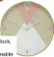  ??  ?? Geometric wall clock, £14.99, Very Buy now with Ownable