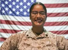  ?? DepartmeNt OF deFeNse VIa ap ?? HONORING A HERO: U.S. Marine Sgt. Johanny Rosario was one of 13 U.S. service members killed in a suicide bombing at the Kabul airport last month. She will be buried at Bellevue Cemetery in Lawrence next week.