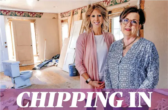  ??  ?? ABOVE: Brandy Romine and Rhonda Hefton pose for a photo in a vacant house that HopeHouse OKC plans to renovate for a partnershi­p project with ReMerge. [PHOTO BY CHRIS LANDSBERGE­R, THE OKLAHOMAN] BELOW: A side view is shown of a house that HopeHouse OKC plans to renovate in partnershi­p with ReMerge. [PHOTO BY CHRIS LANDSBERGE­R, THE OKLAHOMAN]