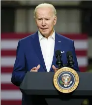  ?? AP PHOTO/CAROLYN KASTER ?? President Joe Biden speaks at POET Bioprocess­ing in Menlo, Iowa, Tuesday, April 12, 2022.