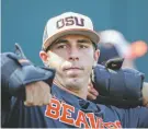  ?? NATI HARNIK/ASSOCIATED PRESS ?? Widely considered a first-round talent, Oregon State pitcher Luke Heimlich went undrafted two straight years due to his legal troubles.