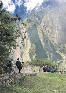  ??  ?? Steep steps are part of the challenge at the neighbouri­ng Huayna Picchu climb.