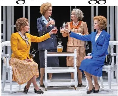  ?? ?? Cheers (from left): Abigail Cruttenden, Kate Fahy, Marion Bailey and Naomi Frederick